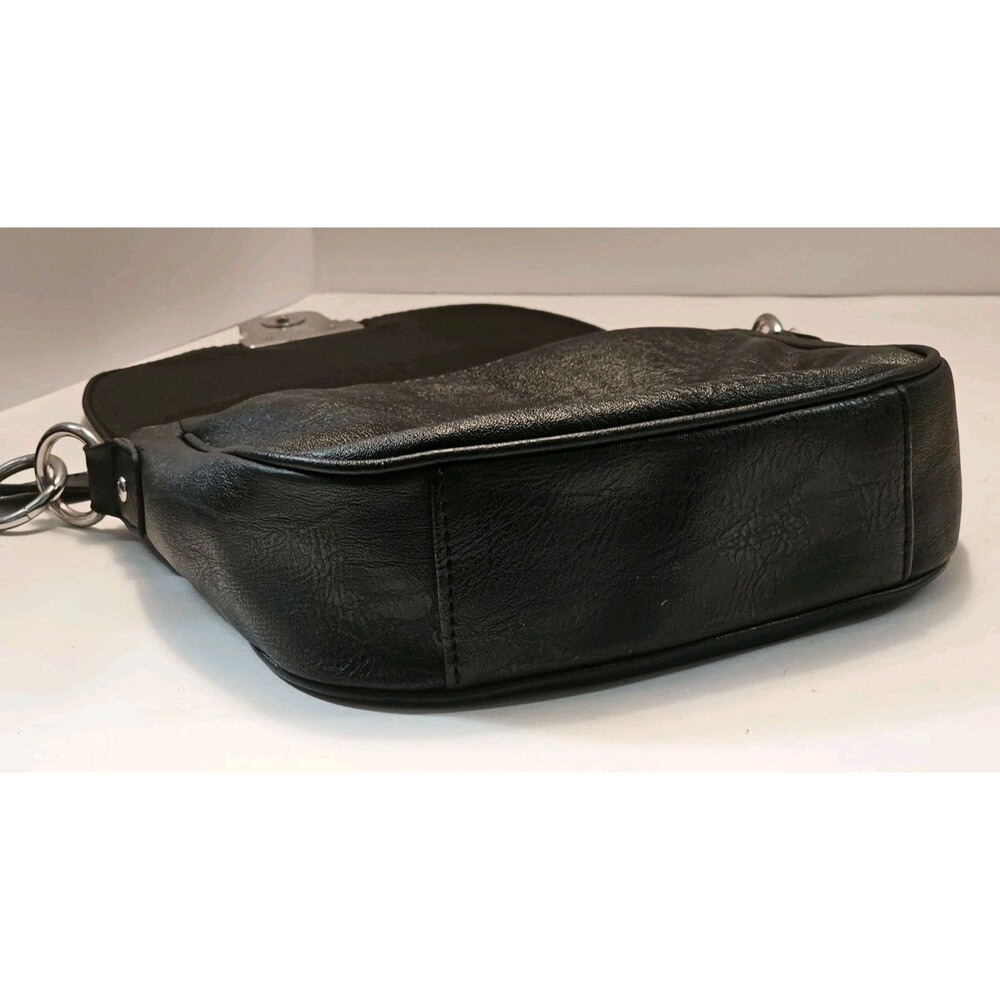 Nicole Miller Black Crossbody Bag Saddle Purse Vegan Leather Small Messenger EUC - Picture 15 of 15